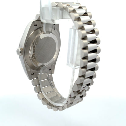 Rolex Day Date Platinum 40mm Black Baguette Diamond Dial 228206 - Beverly Hills Watch Company