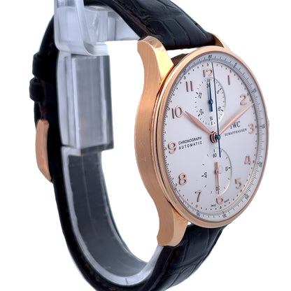 IWC Portugieser 40mm Rose Gold Chronograph Silver Dial IW371402
