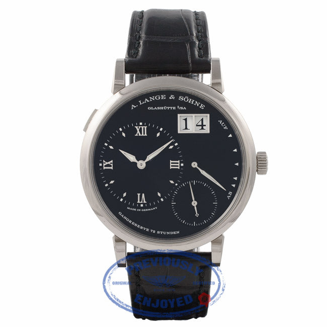 A. Lange & Sohne Grand Lange 1 Black Dial 18k White Gold 117.028 - Beverly Hills Watch Company Watch Store