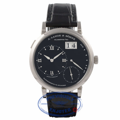 A. Lange & Sohne Grand Lange 1 Black Dial 18k White Gold 117.028 - Beverly Hills Watch Company Watch Store