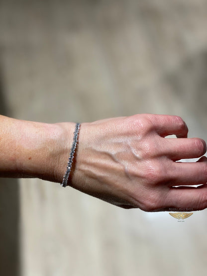 Naira & C Diamond Baguette Bangle Bracelet White Gold LDD3MZ - Beverly Hills Watch Company