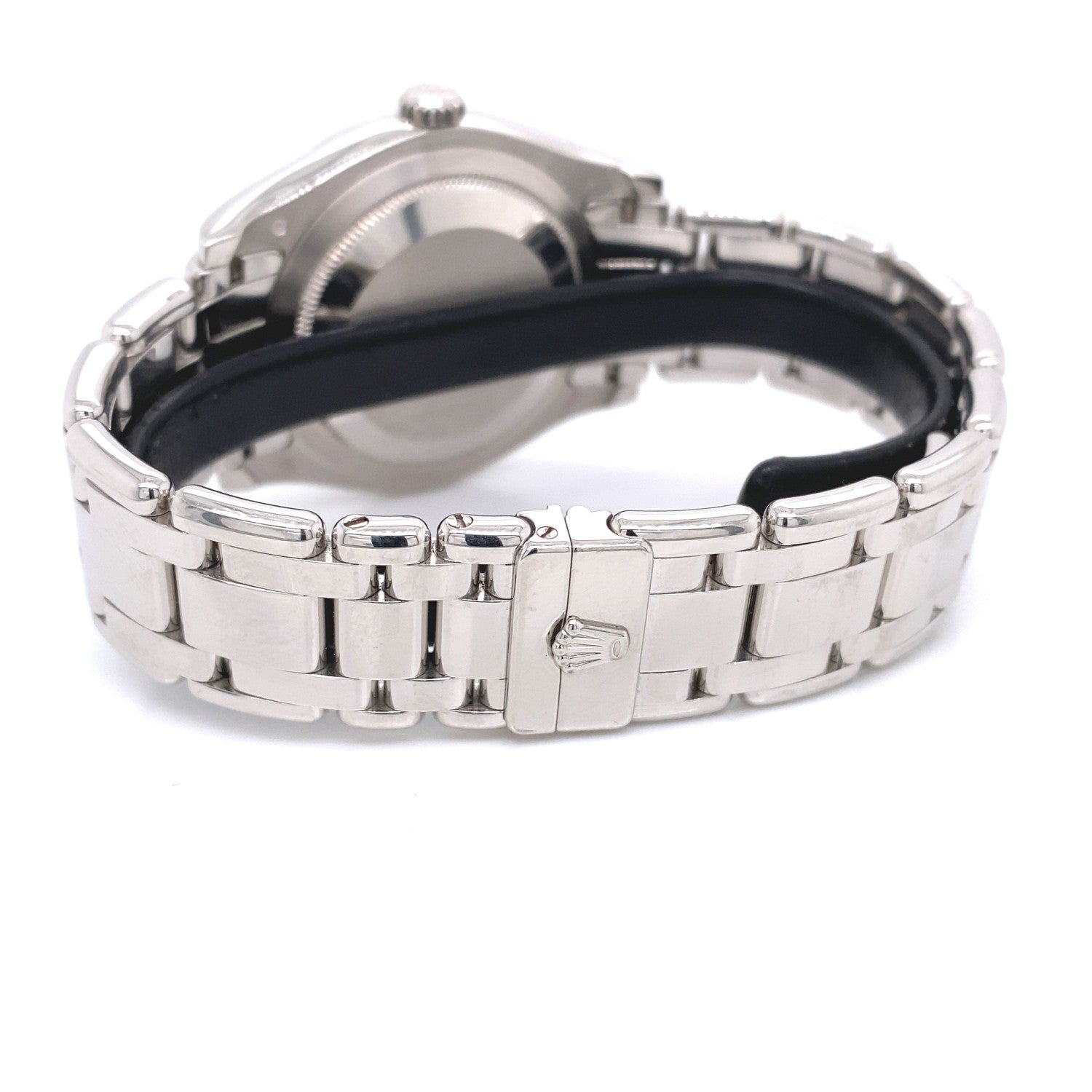 Rolex Day-Date Platinum Masterpiece Diamond Bezel Glacier Blue Diamond Dial 18946 - Beverly Hills Watch Company