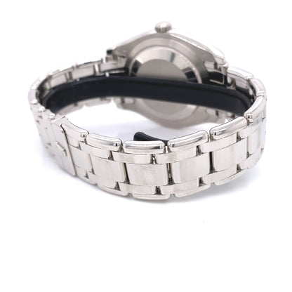 Rolex Day-Date Platinum Masterpiece Diamond Bezel Glacier Blue Diamond Dial 18946 - Beverly Hills Watch Company