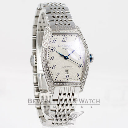 Longines Evidenza Stainless Steel Bracelet Diamond Bezel White Arabic Numeral Dial Ladies Watch L21420736 Beverly Hills Watch Company Watches