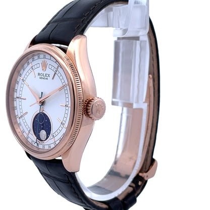Rolex Cellini Moonphase  39mm 18k Rose Gold White Dial 50535 - Beverly Hills Watch Company