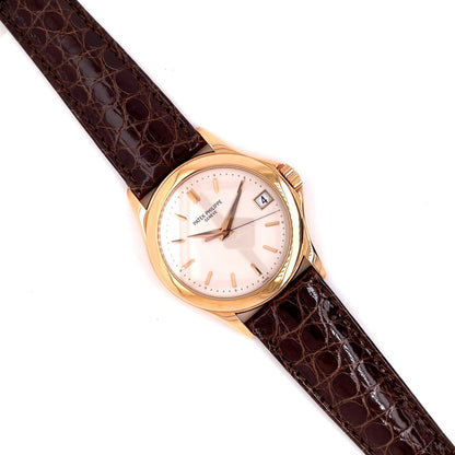 Patek Philippe Calatrava 37MM Rose Gold Silver Dial Automatic 5107R LR5X9V - Beverly Hills Watch Company