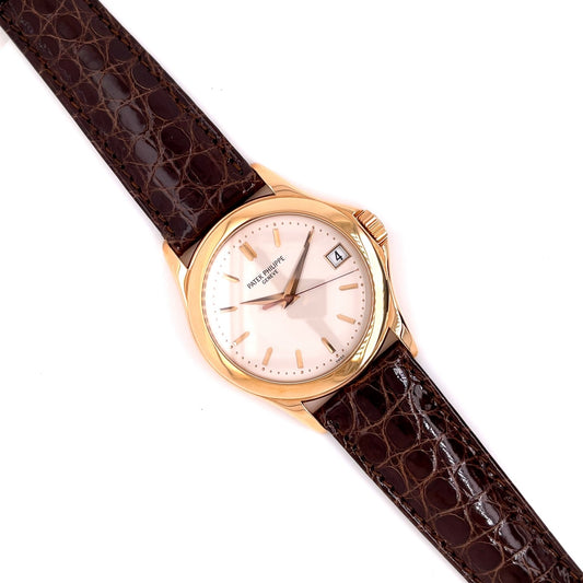 Patek Philippe Calatrava 37MM Rose Gold Silver Dial Automatic 5107R LR5X9V - Beverly Hills Watch Company