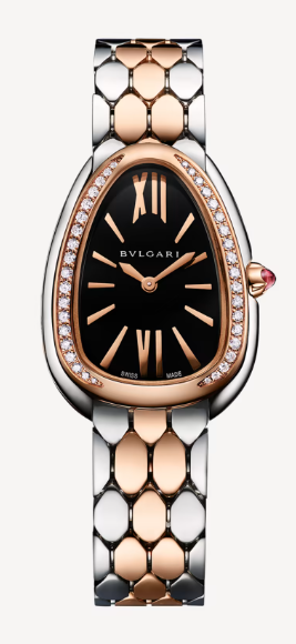 Serpenti Seduttori Diamond Bezel Rose Gold and Stainless Steel 103450 - Beverly Hills Watch Company