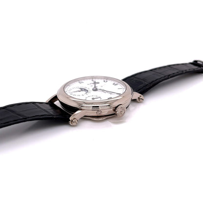 Patek Philippe 18k White Gold 36MM Moon Phase Power Reserve 5054G LUD73H - Beverly Hills Watch Company