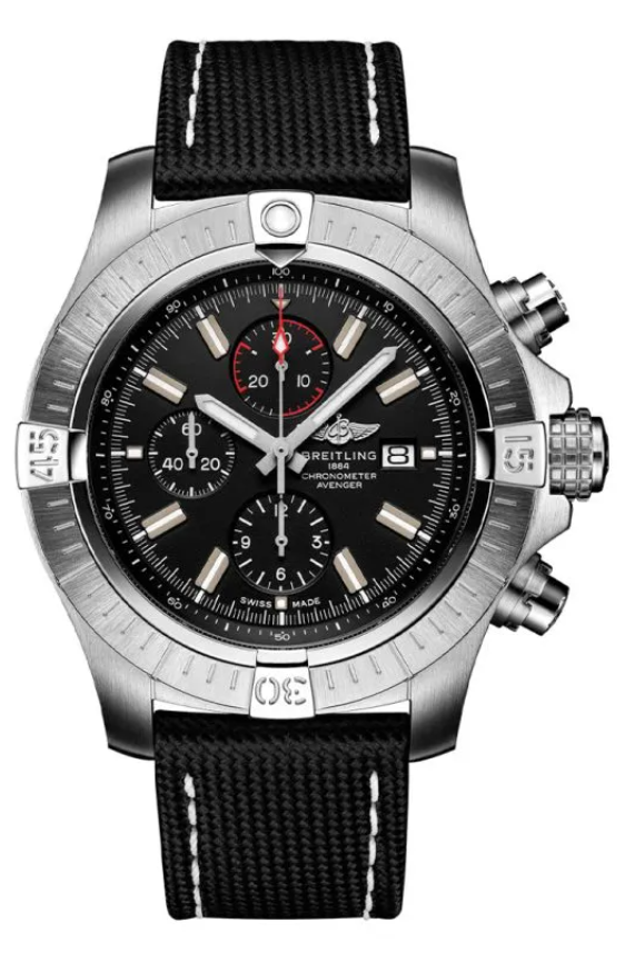 Breitling Super Avenger 45mm Stainless Steel Black Dial A13375101B1X2 - Beverly Hills Watch Company