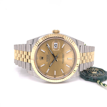 Rolex Datejust 41mm Champagne Dial Steel 18K Yellow Gold Jubilee 126333 - Beverly Hills Watch Company