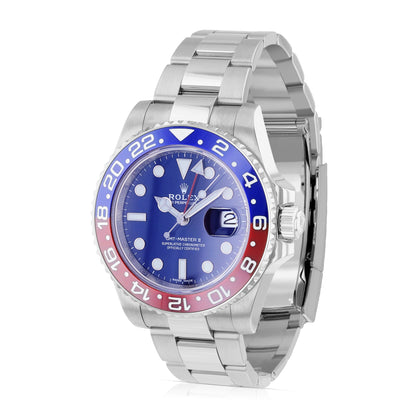 Rolex GMT Master II 40mm Pepsi Blue Dial White Gold 116719BLRO - Beverly Hills Watch Company