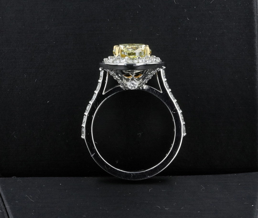 3.02ct. Oval Fancy Intense Yellow VS1 GIA  - Beverly Hills Watch Company