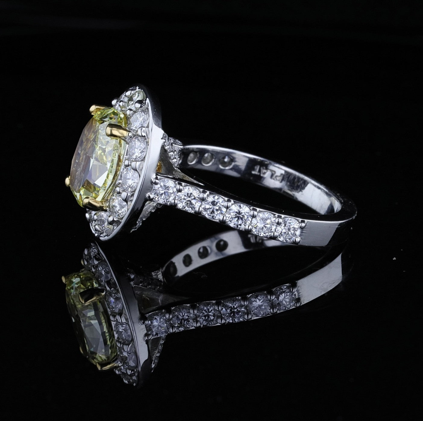 3.02ct. Oval Fancy Intense Yellow VS1 GIA  - Beverly Hills Watch Company