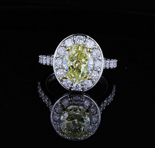 3.02ct. Oval Fancy Intense Yellow VS1 GIA  - Beverly Hills Watch Company