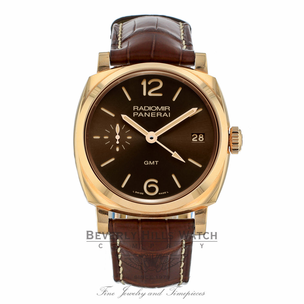 Panerai Radiomir 1940 47mm 3 Days GMT Oro Rosso PAM00570 A69FMM - Beverly Hills Watch Company