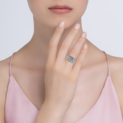 18k White Gold Handcrafted Rose Cut Diamonds DRF05159-40746 12252 - Beverly Hills Watch