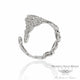 18k White Gold Diamond Ring Off Center Small Organic Shapes Opening On The Side D00279R0024 15K1DH - Beverly Hills Watch