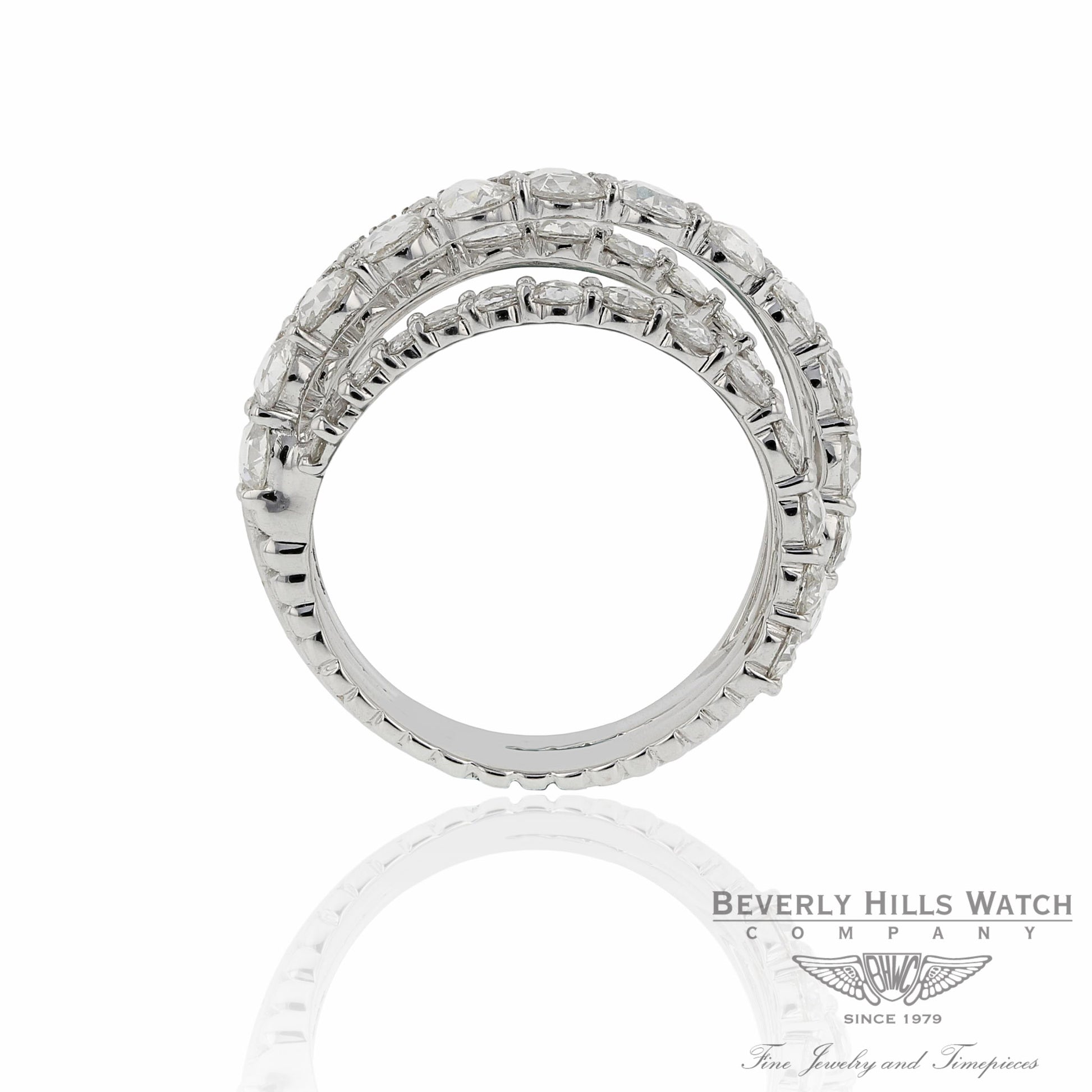 18k White Gold Handcrafted Rose Cut Round Diamonds BGW11942DD JJ8TMQ - Beverly Hills Watch