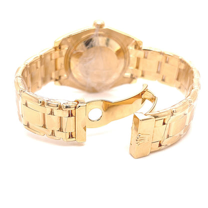 Rolex Datejust 34mm Yellow Gold Pearlmaster Arabesque Dial 81298 - Beverly Hills Watch Company
