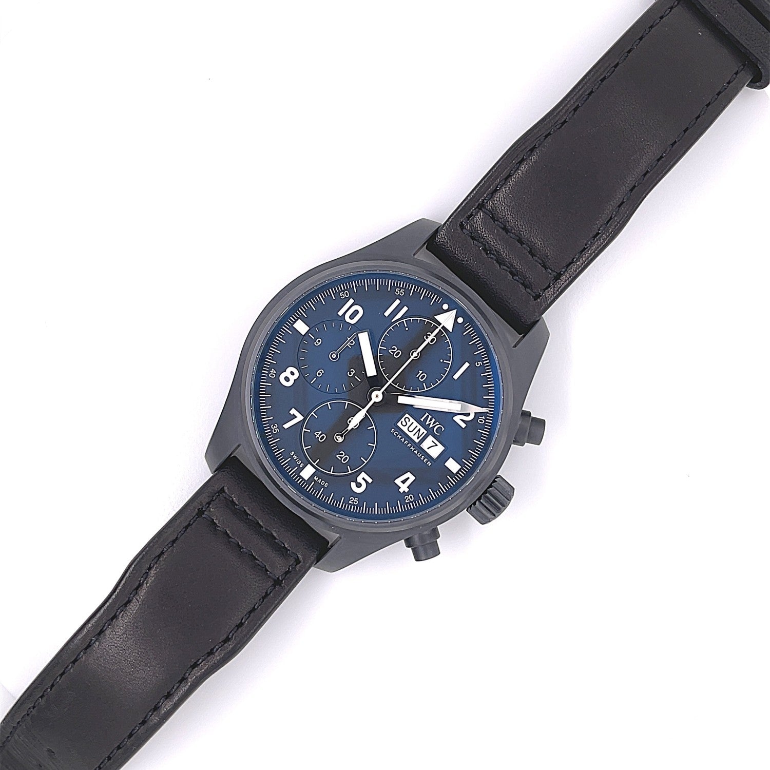 IWC Pilot Chronograph Ceratanium Tribute To 3705 IW387905 - Beverly Hills Watch Company