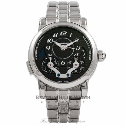 Montblanc Nicolas Rieussec Monopusher Chronograph Stainless Steel Anthracite Dial 102336 17633 - Beverly Hills Watch Store