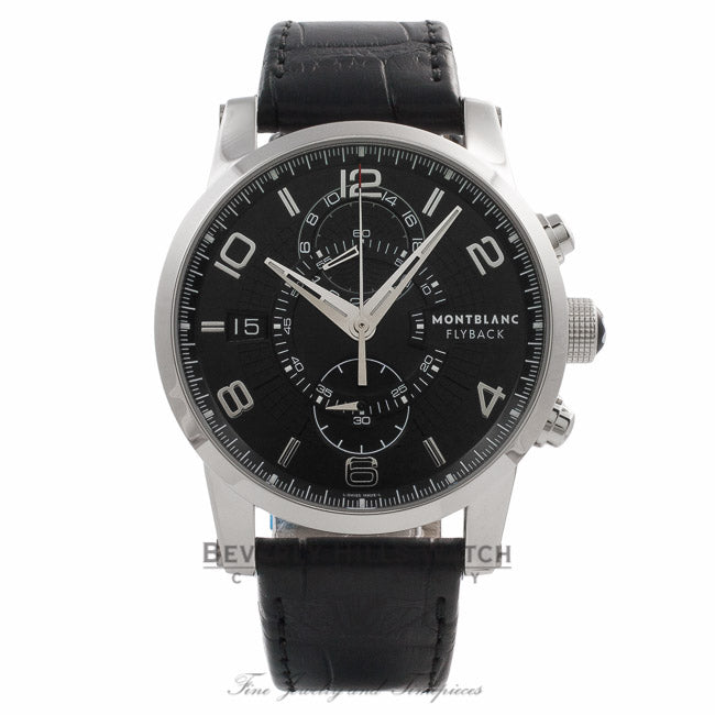 Montblanc Timewalker Chronograph Black Dial Stainless Steel 105077 MISDWI - Beverly Hills Watch Company Watch Store