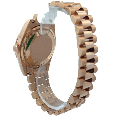 Rolex Day-Date 36mm Everose President Meteorite Diamond 118235 - Beverly Hills Watch Company