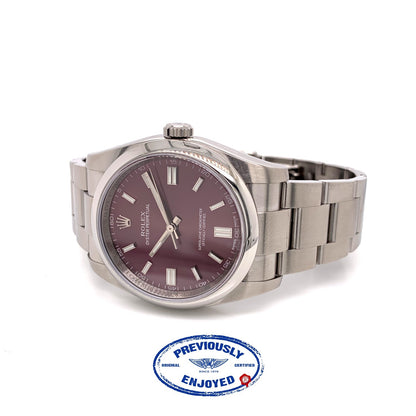 Rolex Oyster Perpetual 36mm Stainless Steel Grape Dial 116000 MZJ2TE  - Beverly Hills Watch Company