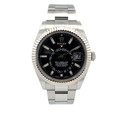 Rolex Sky-Dweller 42mm Stainless Steel Black Dial 326934 - Beverly Hills Watch Company