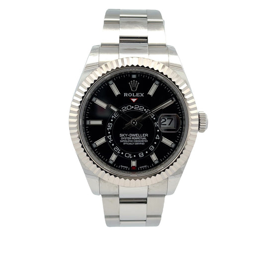 Rolex Sky-Dweller 42mm Stainless Steel Black Dial 326934 - Beverly Hills Watch Company