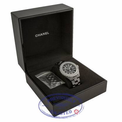 Chanel J12 42MM Black Ceramic Case Diamond Bezel Black Diamond Dial H2014 N65CLH