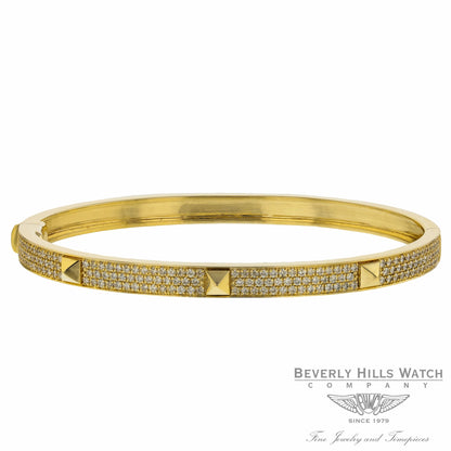 Naira & C  Poosh Bangle Bracelet Yellow Gold and Diamonds 6V0CVX - Beverly Hills Watch Company