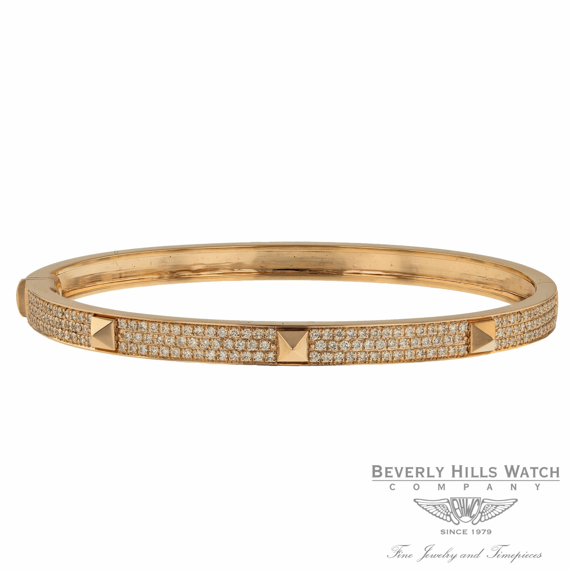 Naira & C  Poosh Bangle Bracelet Rose Gold and Diamonds 6V0CVX - Beverly Hills Watch Company