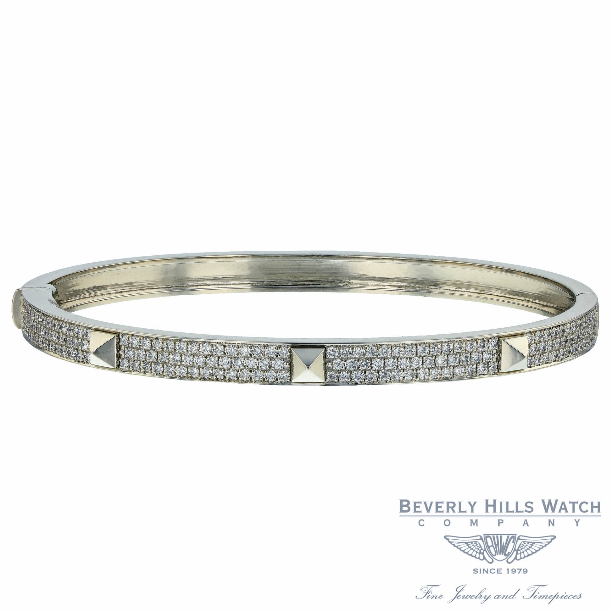 Naira & C  Poosh Bangle Bracelet White Gold and Diamonds D116W4 - Beverly Hills Watch Company