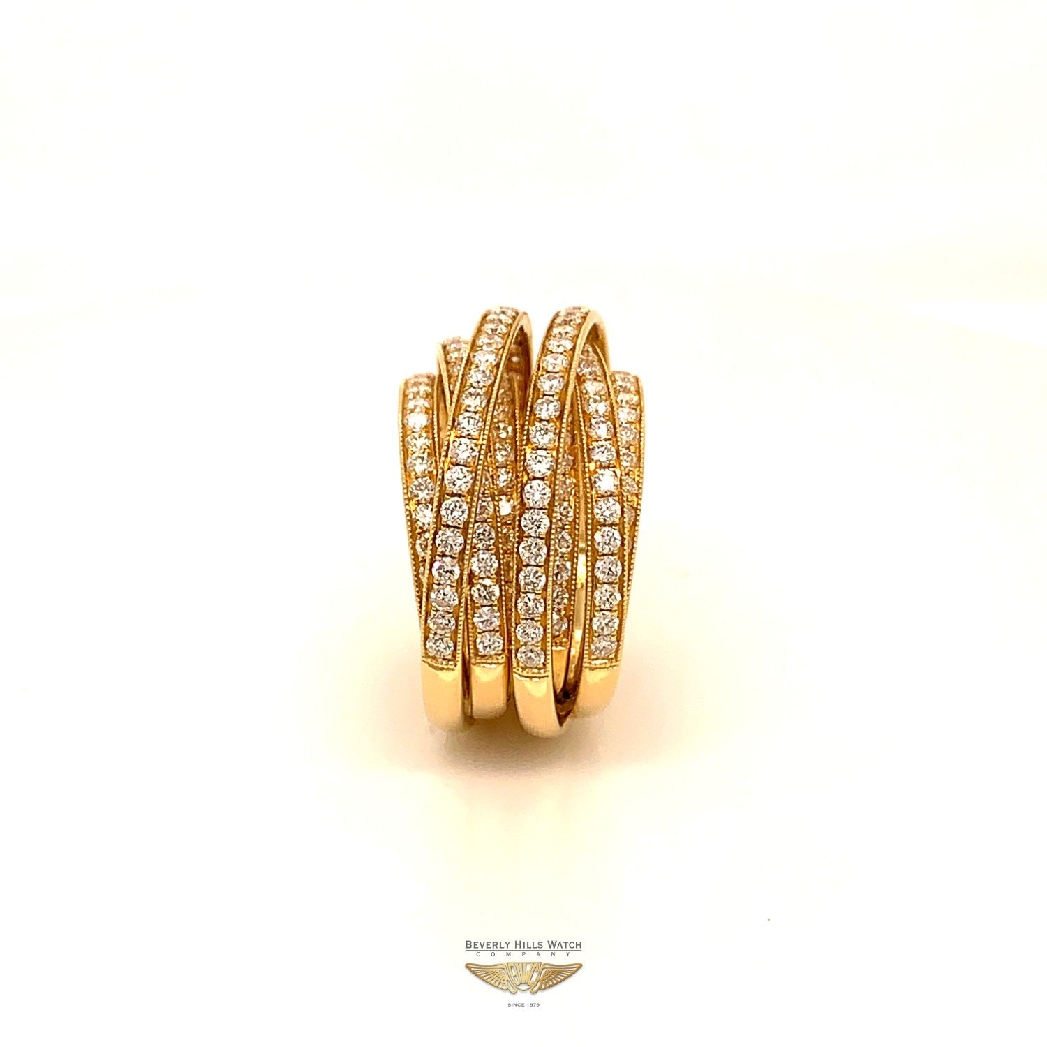 Naira & C Crossover Diamond Ring Yellow Gold FZ6KFN