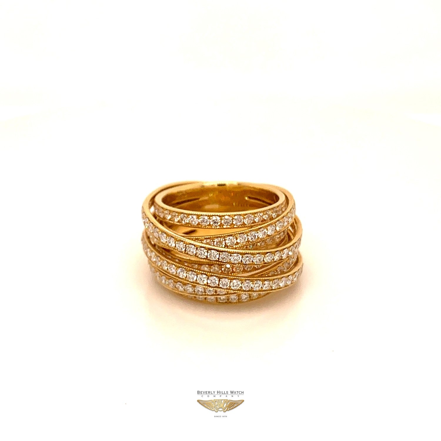 Naira & C Crossover Diamond Ring Yellow Gold FZ6KFN