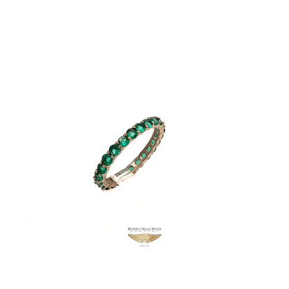NAIRA & C EMERALD STACKABLE ETERNITY BAND WHITE GOLD NV5UZF