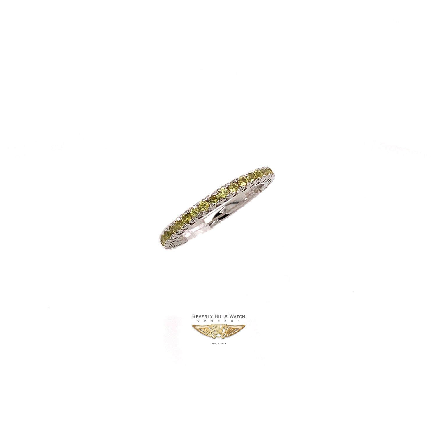 NAIRA & C YELLOW SAPPHIRE STACKABLE ETERNITY BAND WHITE GOLD 2664