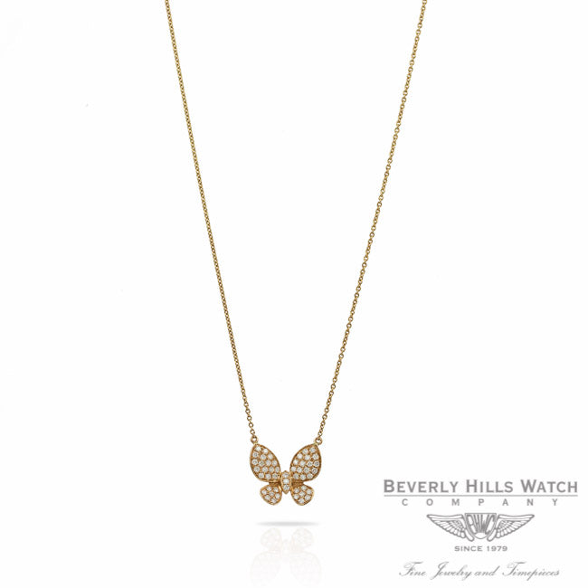 Designs by Naira Diamond Butterfly Rose Gold Chain Necklace 38699H 8WUYW9 - Beverly Hills Jewelry Store
