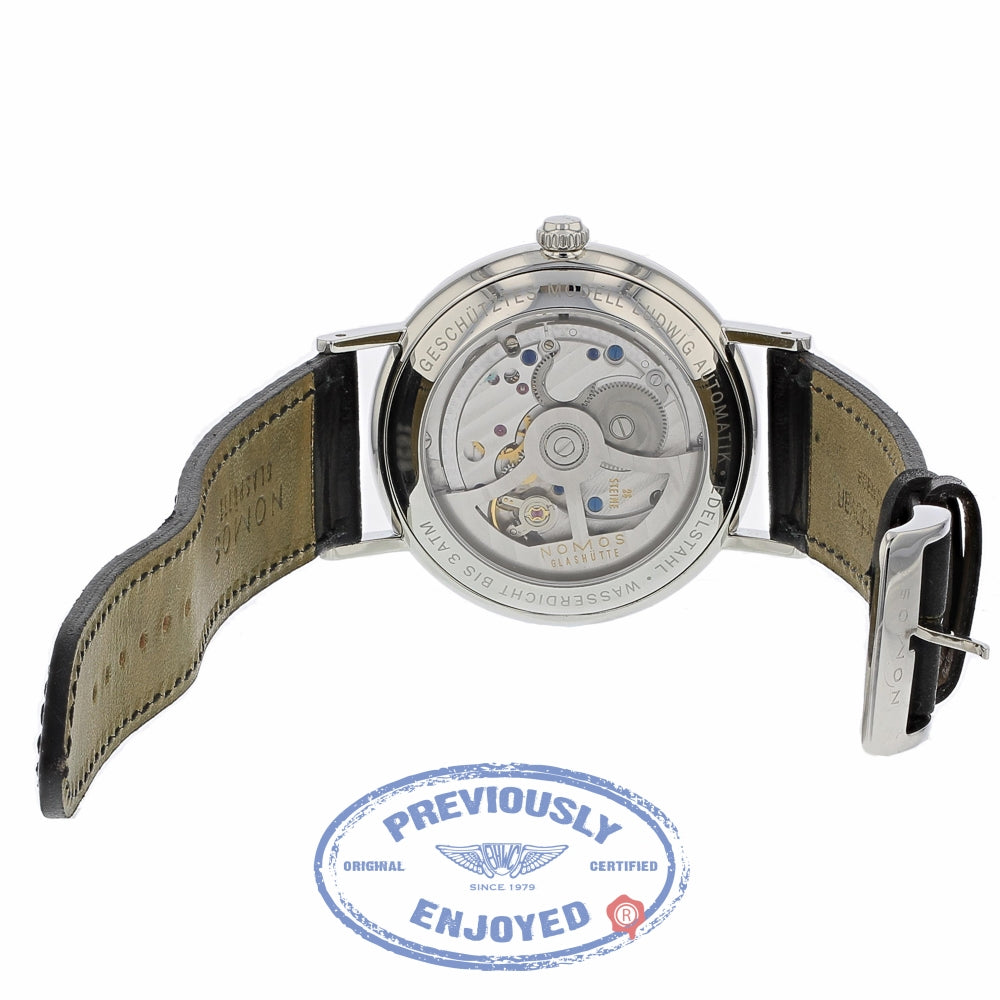Nomos Glashutte Ludwig Datum 40mm Stainless Steel Black Dial 272 FQHN6U - Beverly Hills Watch