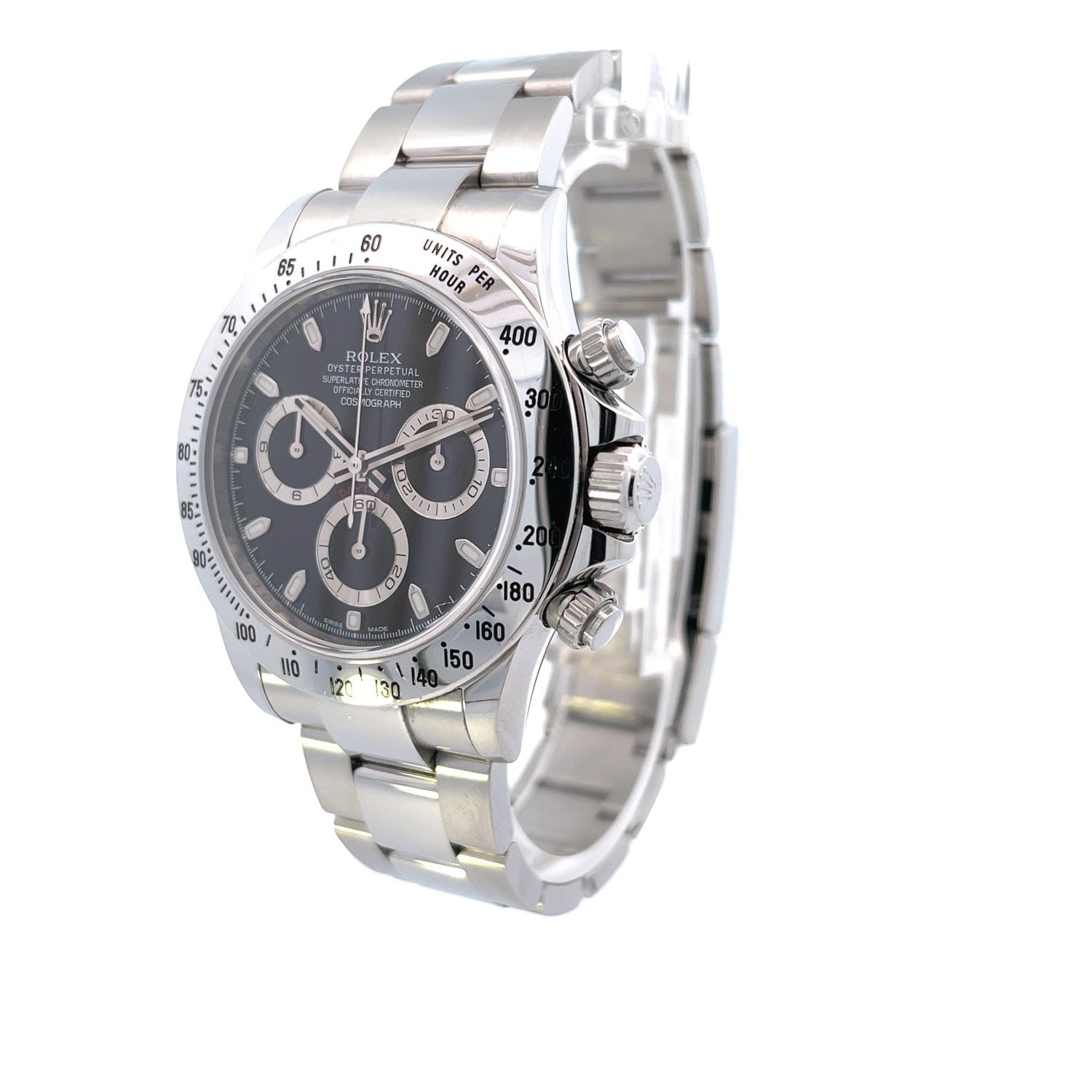 Rolex Daytona Stainless Steel Black Dial 116520 - Beverly Hills Watch Company
