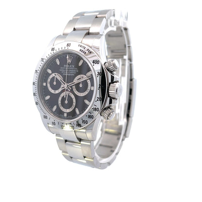 Rolex Daytona Stainless Steel Black Dial 116520 - Beverly Hills Watch Company