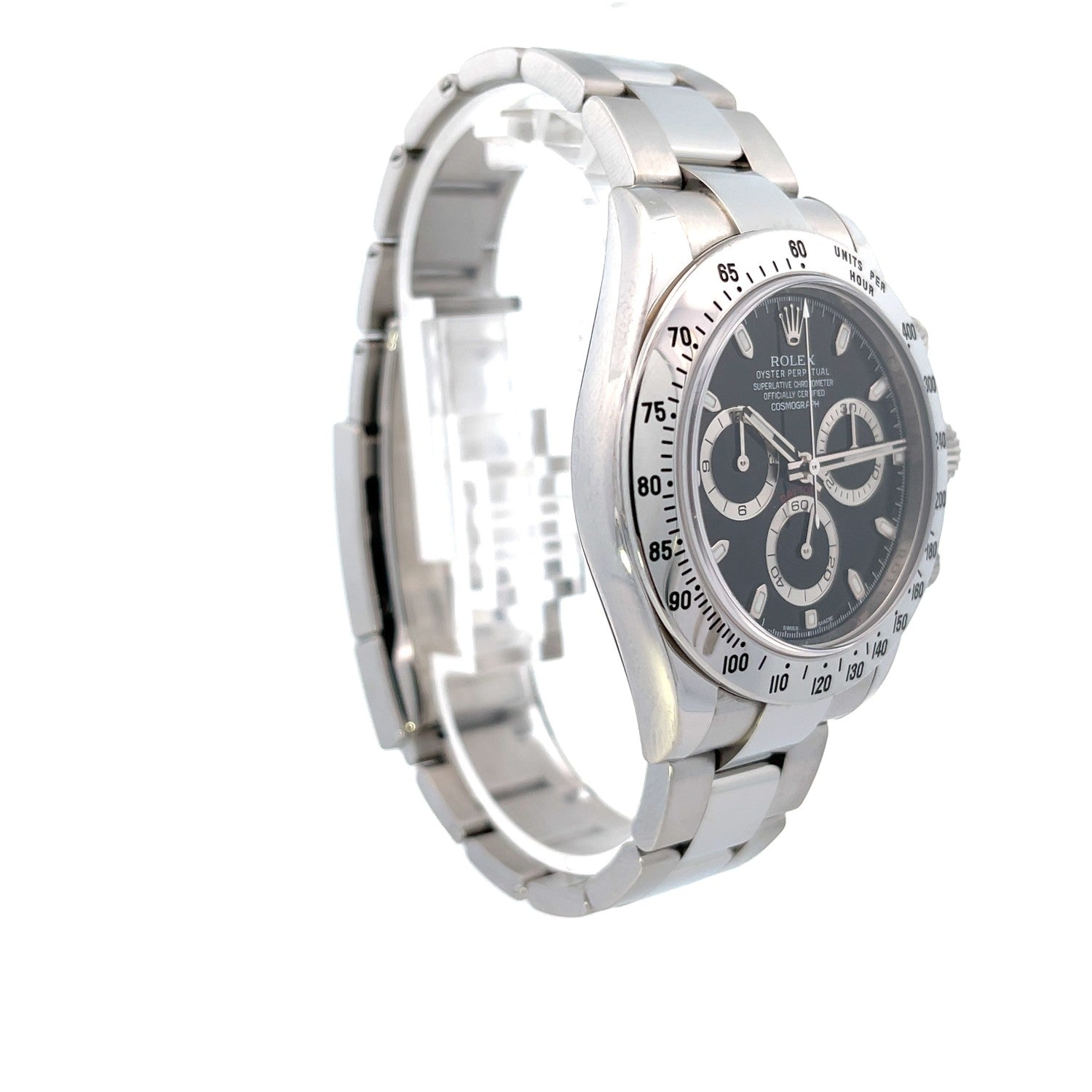 Rolex Daytona Stainless Steel Black Dial 116520 - Beverly Hills Watch Company