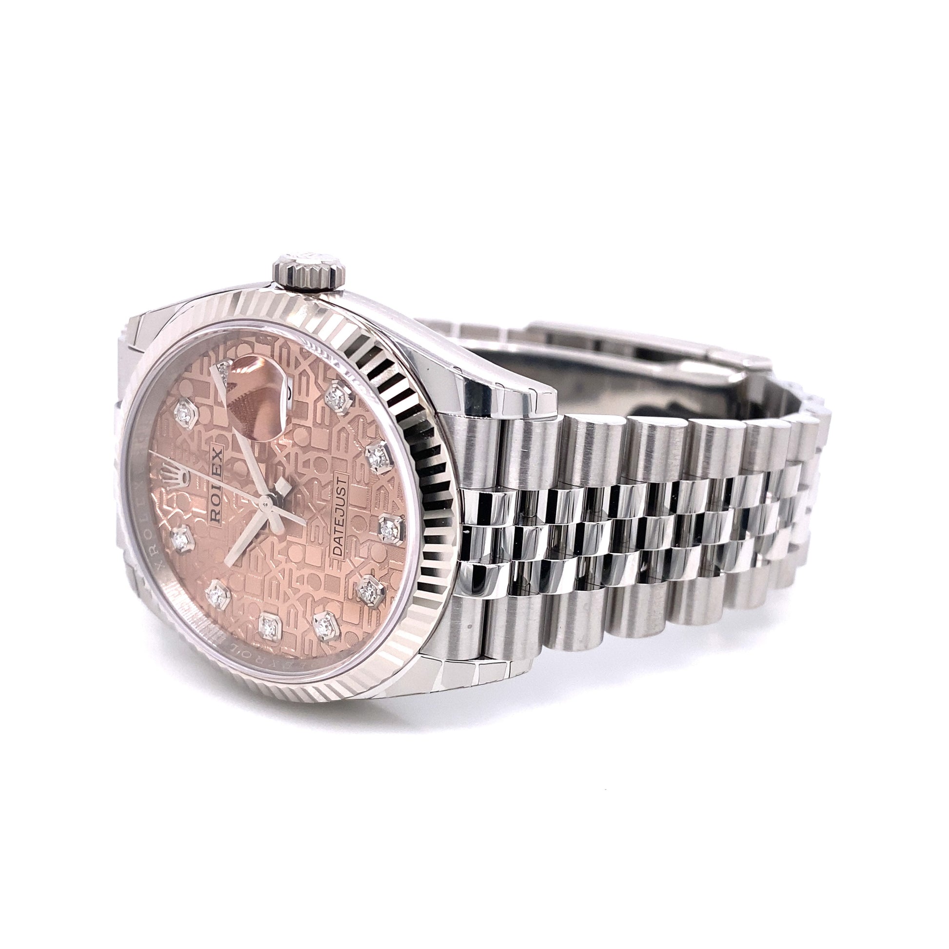 Rolex Datejust 36mm Pink Jubilee Diamond Dial 126234 NYJUFJ - Beverly Hills Watch Company