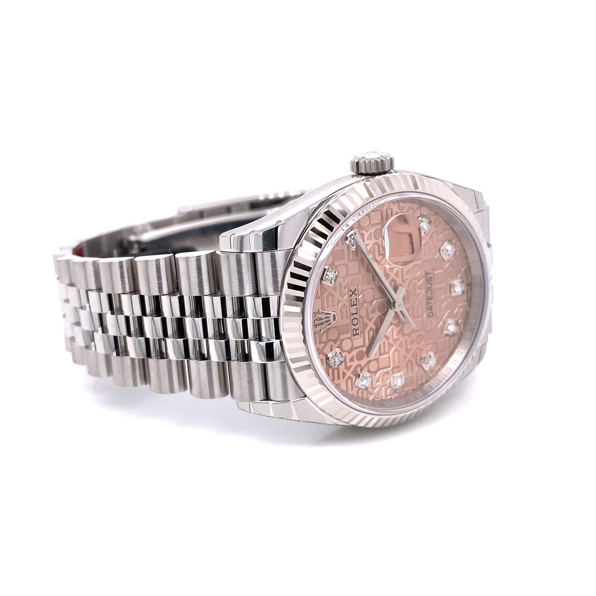 Rolex Datejust 36mm Pink Jubilee Diamond Dial 126234 NYJUFJ - Beverly Hills Watch Company