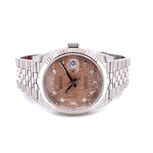 Rolex Datejust 36mm Pink Jubilee Diamond Dial 126234 NYJUFJ - Beverly Hills Watch Company