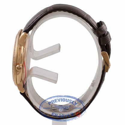 Omega De Ville Coaxial 18k Rose Gold Diamond Bezel Silver Diamond Dial 431.60.41.21.02.001 0VLXWX - Beverly Hills Watch Company Watch Store