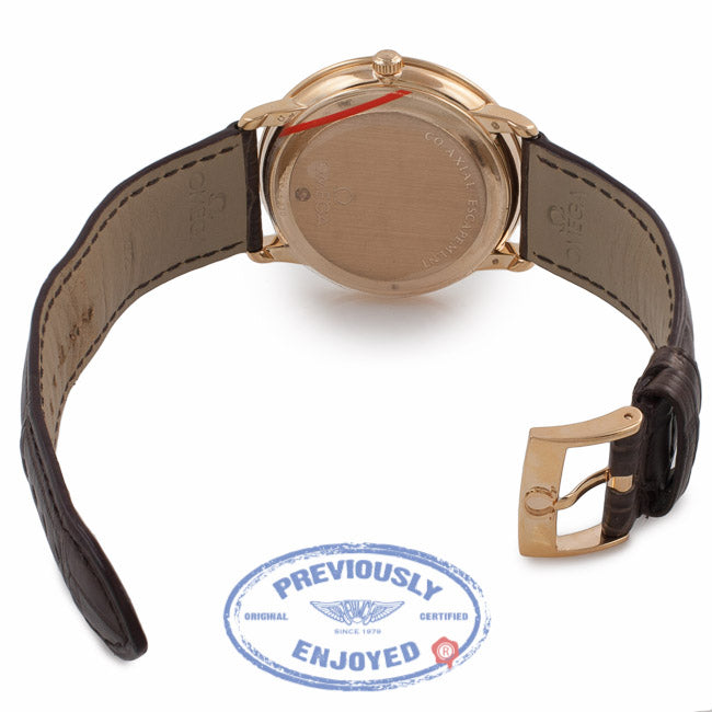 Omega De Ville Coaxial 18k Rose Gold Diamond Bezel Silver Diamond Dial 431.60.41.21.02.001 0VLXWX - Beverly Hills Watch Company Watch Store