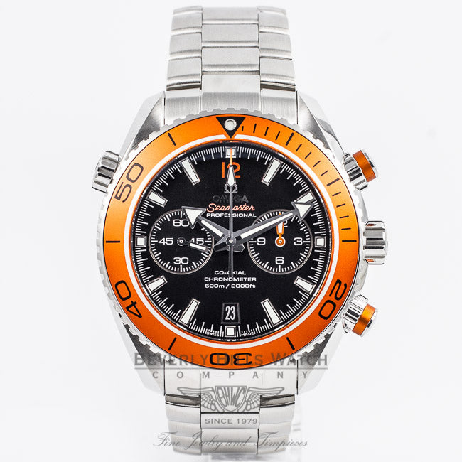 Omega Seamaster Planet Ocean Chronograph Black Dial Orange Bezel Caliber 9300 Dive Watch 232.30.46.51.01.002 Beverly Hills Watch Company Watch Store